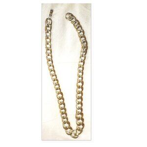 VINTAGE SILVER COLORED BIG LINK CHAIN NECKLACE
